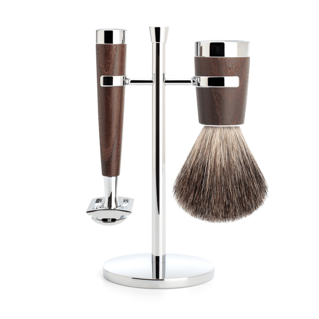 Set De Rasage Traditionnel - Savon D'Alep Et Blaireau En Soies Naturelles - Kit Neuf