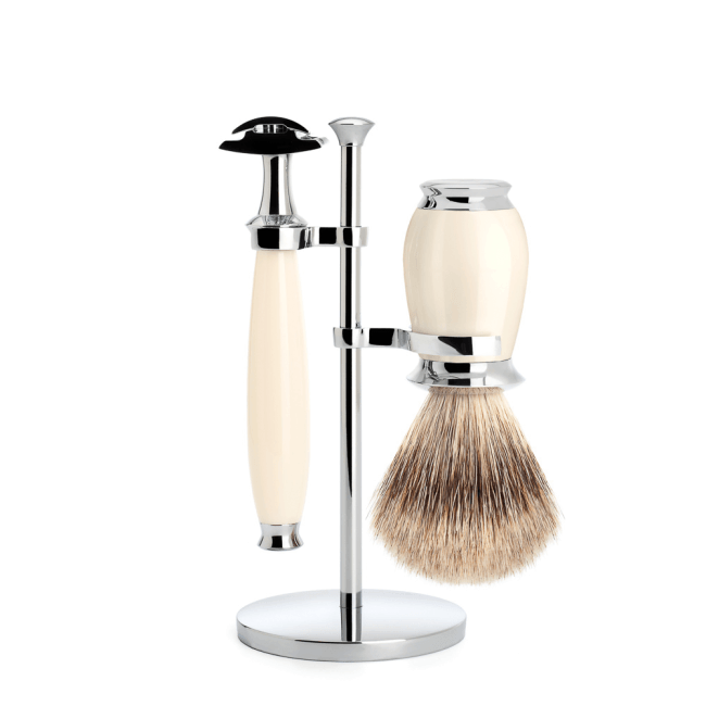 Brosse De Rasage En Ivoire - Accessoire Rasage Traditionnel, Neuf Dans Son Emballage