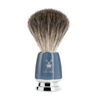 Blaireau de rasage traditionnel en poils pur gris