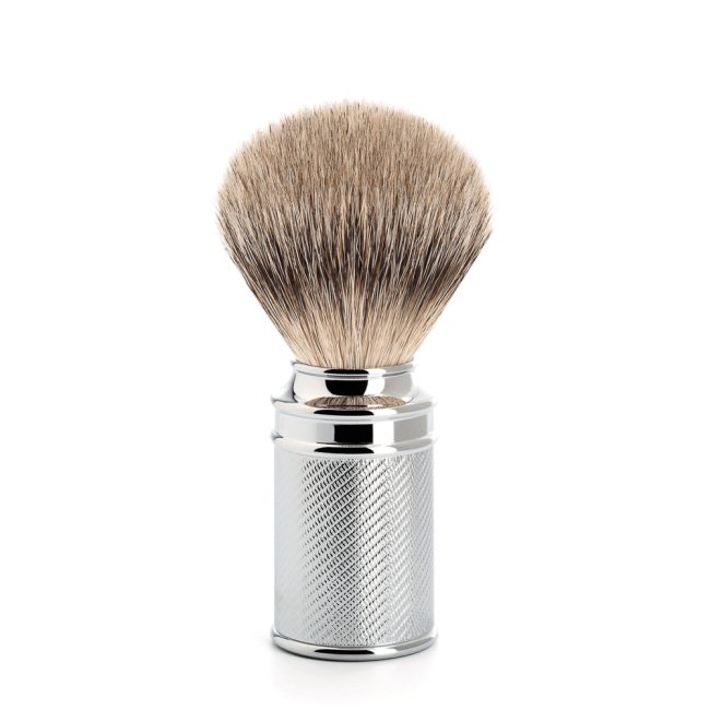 Blaireau de rasage Mühle pur argenté chromé