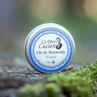 Pot de cire à moustache Le Père Lucien parfum Nature, 15 g, couvercle à vis en aluminium