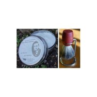 Kit de rasage Le Père Lucien : savon du barbier et blaireau sur son support