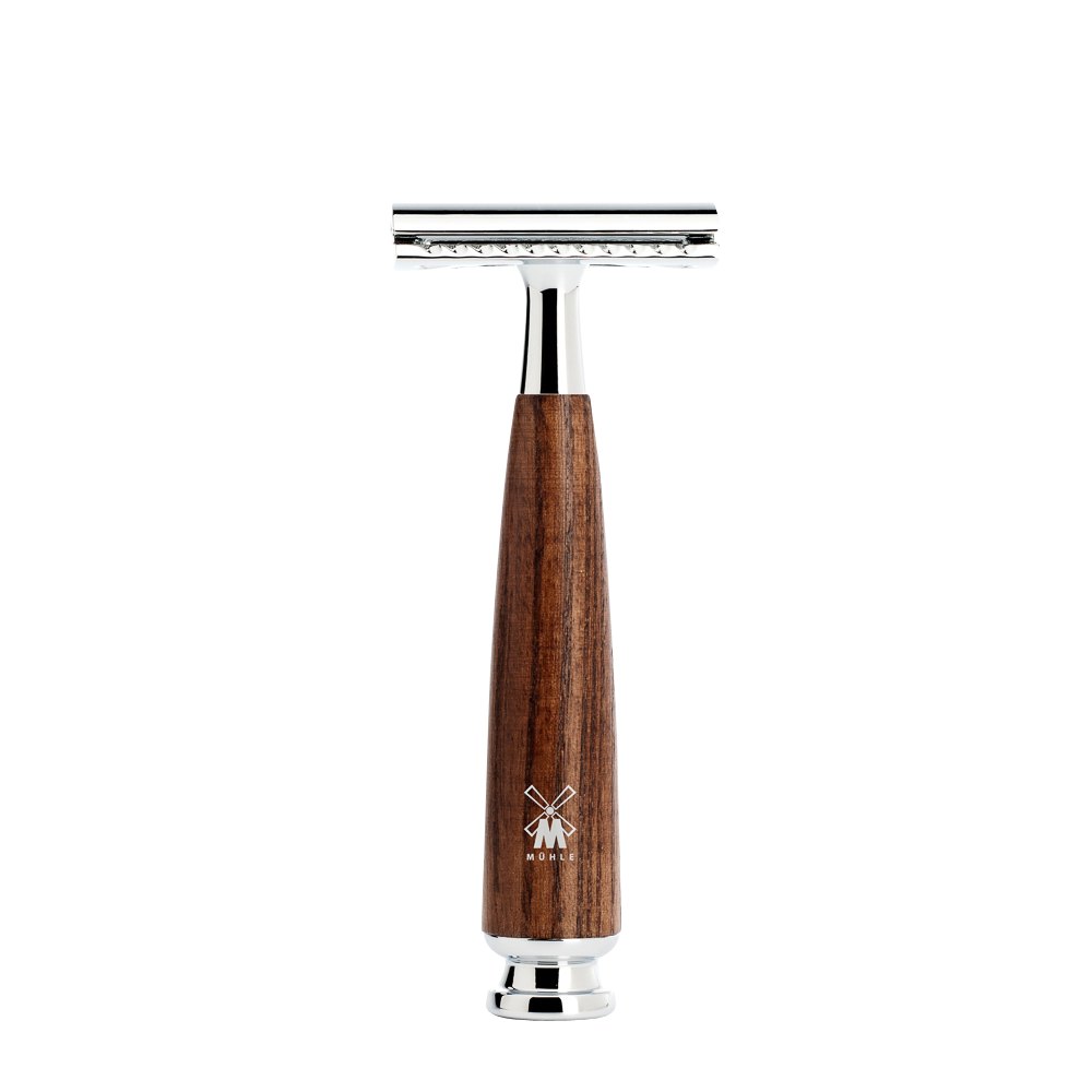 Rasoir de sûreté Mühle RYTMO à manche en bois de frêne, peigne fermé