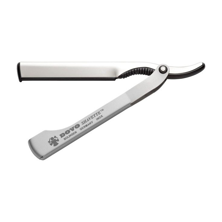 Shavette Dovo à manche en métal inox satiné